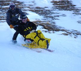 Silla de esqui para minusválidos